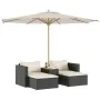 Set sofás jardín y cojines 5 pzas ratán sintético acacia negro de , Sofás de exterior - Ref: Foro24-365725, Precio: 259,09 €,...