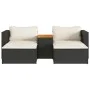 Set sofás jardín y cojines 5 pzas ratán sintético acacia negro de , Sofás de exterior - Ref: Foro24-365725, Precio: 259,09 €,...