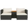 Set sofás jardín y cojines 5 pzas ratán sintético acacia negro de , Sofás de exterior - Ref: Foro24-365725, Precio: 261,37 €,...