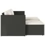 Set sofás jardín y cojines 5 pzas ratán sintético acacia negro de , Sofás de exterior - Ref: Foro24-365725, Precio: 259,09 €,...