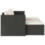 Set sofás jardín y cojines 5 pzas ratán sintético acacia negro de , Sofás de exterior - Ref: Foro24-365725, Precio: 261,37 €,...