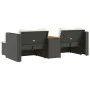 Set sofás jardín y cojines 5 pzas ratán sintético acacia negro de , Sofás de exterior - Ref: Foro24-365725, Precio: 259,09 €,...