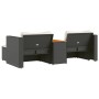 Set sofás jardín y cojines 5 pzas ratán sintético acacia negro de , Sofás de exterior - Ref: Foro24-365725, Precio: 261,37 €,...