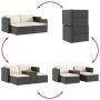 Set sofás jardín y cojines 5 pzas ratán sintético acacia negro de , Sofás de exterior - Ref: Foro24-365725, Precio: 261,37 €,...