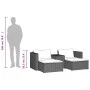 Set sofás jardín y cojines 5 pzas ratán sintético acacia negro de , Sofás de exterior - Ref: Foro24-365725, Precio: 259,09 €,...