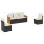 Set de muebles de jardín 5 pzas y cojines ratán sintético negro de , Conjuntos de jardín - Ref: Foro24-3259928, Precio: 301,8...