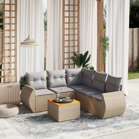 Juego de sofás jardín con cojines 6 pzas ratán sintético beige de , Conjuntos de jardín - Ref: Foro24-3257333, Precio: 414,22...