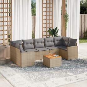 Juego de sofás de jardín con cojines beige 8 pzas ratán PE de , Conjuntos de jardín - Ref: Foro24-3224036, Precio: 515,05 €, ...