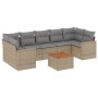 Juego de sofás de jardín con cojines beige 8 pzas ratán PE de , Conjuntos de jardín - Ref: Foro24-3224036, Precio: 515,05 €, ...