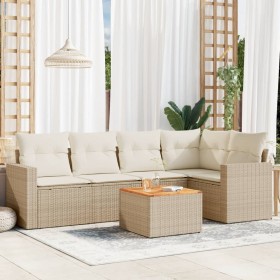 Juego de sofás jardín con cojines 6 pzas ratán sintético beige de , Conjuntos de jardín - Ref: Foro24-3224112, Precio: 393,53...