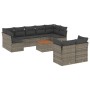 Set de sofás de jardín 10 pzas con cojines ratán sintético gris de , Conjuntos de jardín - Ref: Foro24-3223813, Precio: 569,7...