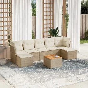 Juego de sofás de jardín con cojines beige 8 pzas ratán PE de , Conjuntos de jardín - Ref: Foro24-3223776, Precio: 489,31 €, ...