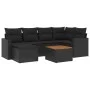 7-piece garden dining set and black synthetic rattan cushions by , Modular outdoor sofas - Ref: Foro24-3224221, Price: 427,48...