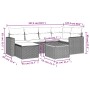 Set de comedor de jardín 7 pzas y cojines ratán sintético negro de , Sofás modulares de exterior - Ref: Foro24-3224221, Preci...