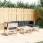 Juego de muebles de jardín 5 pzas y cojines madera maciza pino de , Conjuntos de jardín - Ref: Foro24-3216920, Precio: 503,77...