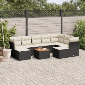 Set de sofás de jardín 10 pzas cojines ratán sintético negro de , Conjuntos de jardín - Ref: Foro24-3223963, Precio: 532,63 €...