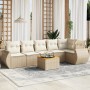 Set sofás de jardín 7 piezas y cojines ratán sintético beige de , Conjuntos de jardín - Ref: Foro24-3257346, Precio: 486,23 €...