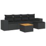 Set de sofás de jardín 6 piezas y cojines ratán sintético negro de , Conjuntos de jardín - Ref: Foro24-3225418, Precio: 374,1...