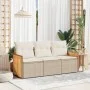 Garden sofa set with beige cushions 3 pieces PE rattan by , Garden sets - Ref: Foro24-3259839, Price: 242,36 €, Discount: %