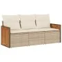 Garden sofa set with beige cushions 3 pieces PE rattan by , Garden sets - Ref: Foro24-3259839, Price: 242,36 €, Discount: %