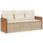 Juego de sofás de jardín con cojines beige 3 pzas ratán PE de , Conjuntos de jardín - Ref: Foro24-3259839, Precio: 234,84 €, ...