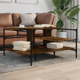 Mesa de centro madera ingeniería roble ahumado 100x100x48,5 cm de , Mesas de centro - Ref: Foro24-842313, Precio: 77,21 €, De...