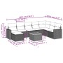 Set de sofás de jardín 8 piezas y cojines ratán sintético negro de , Sofás modulares de exterior - Ref: Foro24-3224256, Preci...