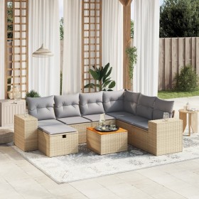 Juego de sofás jardín con cojines beige mezcla 8 pzas ratán PE de , Conjuntos de jardín - Ref: Foro24-3265189, Precio: 495,91...