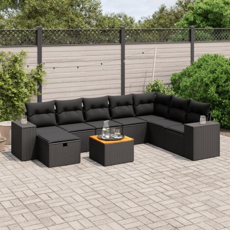 Set de sofás de jardín 8 piezas y cojines ratán sintético negro de , Conjuntos de jardín - Ref: Foro24-3265206, Precio: 583,0...