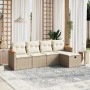 Juego de sofás jardín con cojines 5 pzas ratán sintético beige de , Conjuntos de jardín - Ref: Foro24-3265286, Precio: 307,39...