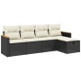 Set de muebles de jardín 5 pzas y cojines ratán sintético negro de , Conjuntos de jardín - Ref: Foro24-3265284, Precio: 278,0...