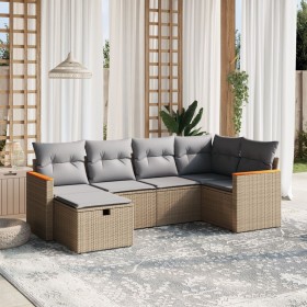 Juego de sofás jardín con cojines beige mezcla 6 pzas ratán PE de , Conjuntos de jardín - Ref: Foro24-3265301, Precio: 374,65...