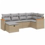 Juego de sofás jardín con cojines beige mezcla 6 pzas ratán PE de , Conjuntos de jardín - Ref: Foro24-3265301, Precio: 374,65...