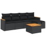 Set de sofás de jardín 6 piezas y cojines ratán sintético negro de , Conjuntos de jardín - Ref: Foro24-3265290, Precio: 346,7...