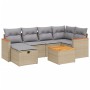 Juego de sofás jardín con cojines beige mezcla 7 pzas ratán PE de , Conjuntos de jardín - Ref: Foro24-3265308, Precio: 414,27...