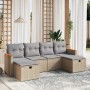 Juego de sofás jardín con cojines beige mezcla 6 pzas ratán PE de , Conjuntos de jardín - Ref: Foro24-3265343, Precio: 353,74...