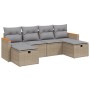 Juego de sofás jardín con cojines beige mezcla 6 pzas ratán PE de , Conjuntos de jardín - Ref: Foro24-3265343, Precio: 353,74...