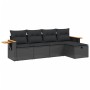 Set de muebles de jardín 5 pzas y cojines ratán sintético negro de , Conjuntos de jardín - Ref: Foro24-3265500, Precio: 321,9...