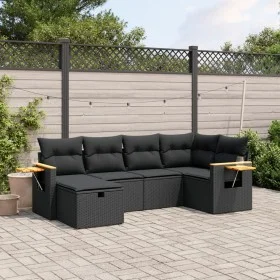 Set de sofás de jardín 6 piezas y cojines ratán sintético negro de , Conjuntos de jardín - Ref: Foro24-3265514, Precio: 413,5...