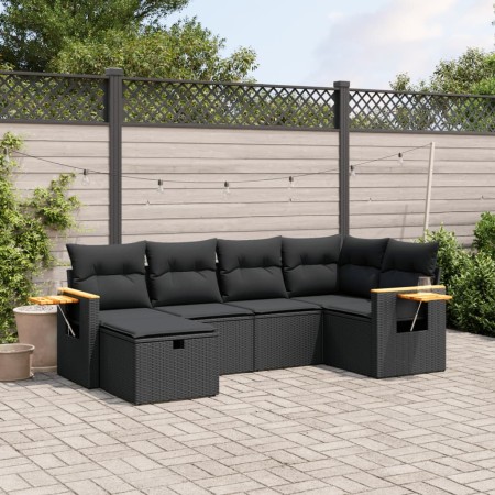Set de sofás de jardín 6 piezas y cojines ratán sintético negro de , Conjuntos de jardín - Ref: Foro24-3265514, Precio: 405,9...