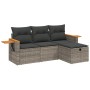 Set de sofás de jardín 4 pzas y cojines ratán sintético gris de , Conjuntos de jardín - Ref: Foro24-3265491, Precio: 253,76 €...