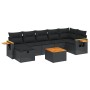 Set de sofás de jardín 8 piezas y cojines ratán sintético negro de , Conjuntos de jardín - Ref: Foro24-3265535, Precio: 502,5...