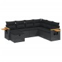 Set de comedor de jardín 7 pzas y cojines ratán sintético negro de , Conjuntos de jardín - Ref: Foro24-3265542, Precio: 467,2...