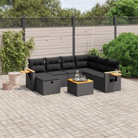 Set de sofás de jardín 8 piezas y cojines ratán sintético negro de , Conjuntos de jardín - Ref: Foro24-3265549, Precio: 502,5...