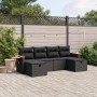 Set de sofás de jardín 6 piezas y cojines ratán sintético negro de , Conjuntos de jardín - Ref: Foro24-3265556, Precio: 375,7...