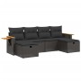 Set de sofás de jardín 6 piezas y cojines ratán sintético negro de , Conjuntos de jardín - Ref: Foro24-3265556, Precio: 375,7...