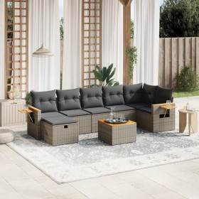 Set de sofás de jardín 8 pzas y cojines ratán sintético gris de , Conjuntos de jardín - Ref: Foro24-3265540, Precio: 470,10 €...