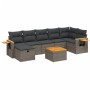 Set de sofás de jardín 8 pzas y cojines ratán sintético gris de , Conjuntos de jardín - Ref: Foro24-3265540, Precio: 470,10 €...