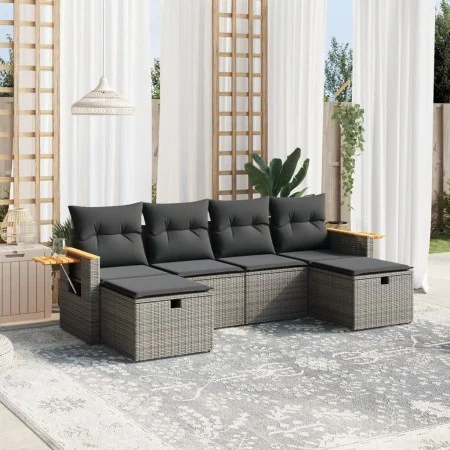Set de muebles de jardín 6 pzas y cojines ratán sintético gris de , Conjuntos de jardín - Ref: Foro24-3265561, Precio: 353,76...
