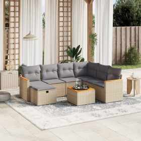 Juego de sofás jardín con cojines beige mezcla 8 pzas ratán PE de , Conjuntos de jardín - Ref: Foro24-3265336, Precio: 479,28...